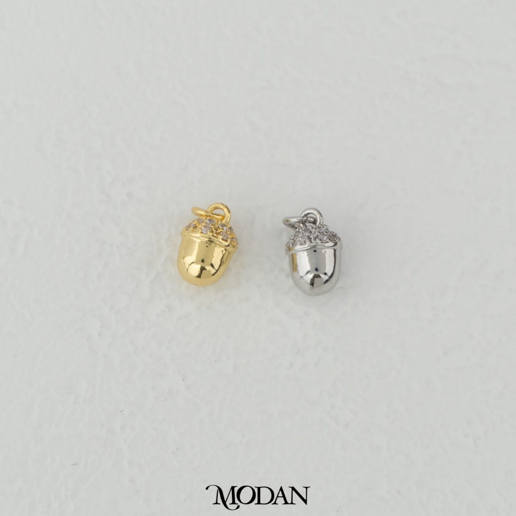 MODAN DIY CHARM - Mini Acorn Oak Tree Nut Charm Liontin Gelang Biji Ek Pohon Oak Hypoallergenic