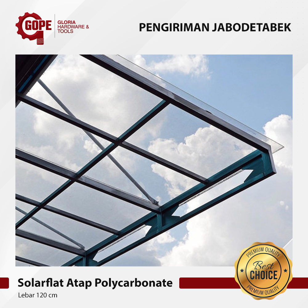 Atap Kanopi Flat Polikarbonat Solarflat Polycarbonat 1.2 mm 3 mm 6 mm