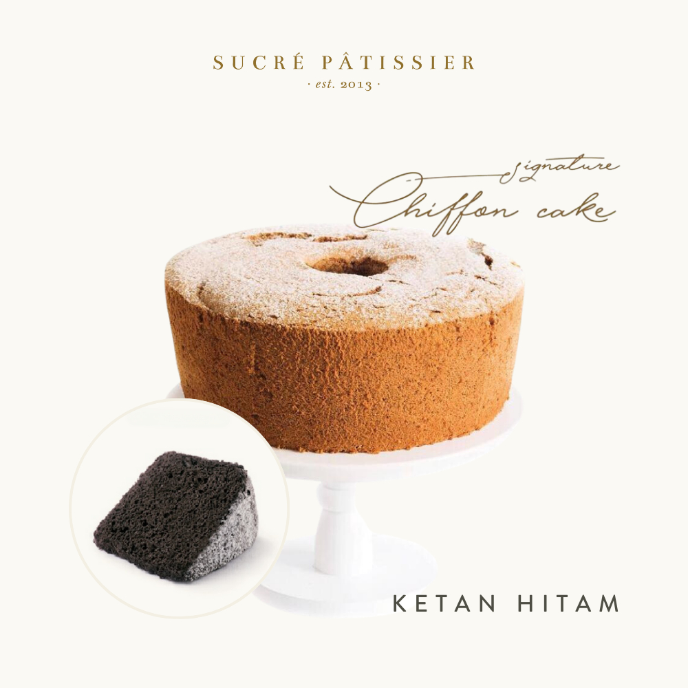 

Ketan Hitam Chiffon Cake Sucre Patissier 26cm Kue Ulang Tahun Birthday Cake