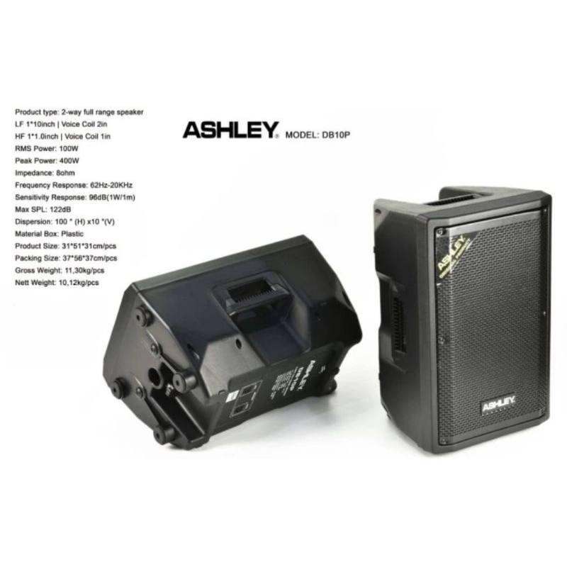 ASHLEY DB-10P.Speaker Passive 10 Inch, 2 Way Full Range Speaker.
