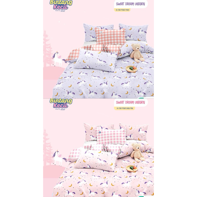 kain sprei meteran sweet dream unicorn bintang kecil star