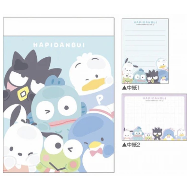 

Mini Memo Pad Sanrio Hapidanbui Mugyutto Keroppi Hangyodon Badtz Maru Note Kecil Limited Edition