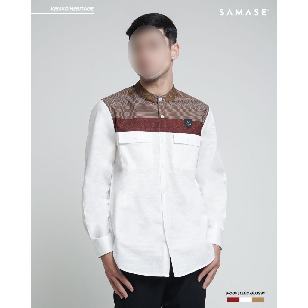 SAMASE Kemko Heritage Kemeja Koko Pria Batik Panjang S009 (BISA COD)