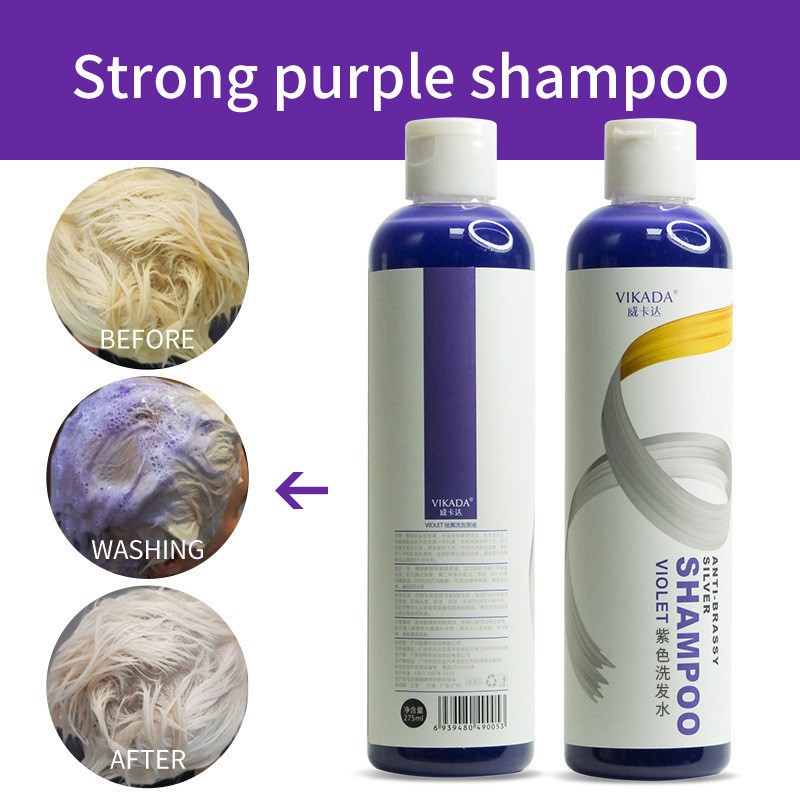 VIKADA Purple Shampoo Hair Color Shampoo with Anti-Brass Remove Yellow Hair Dye Permanent Pure Brass