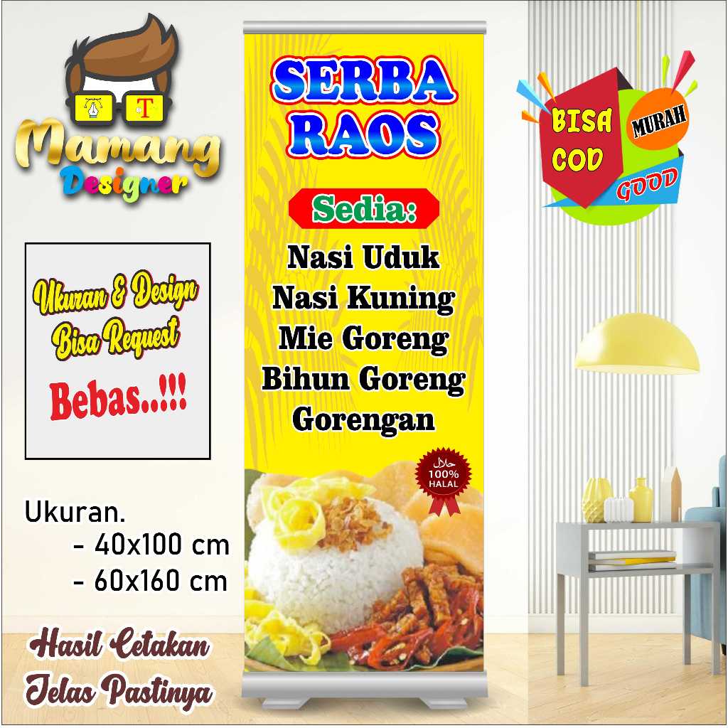 Custom Banner Spanduk MMT Nasi Uduk, Nasi Kuning dan Gorengan bb