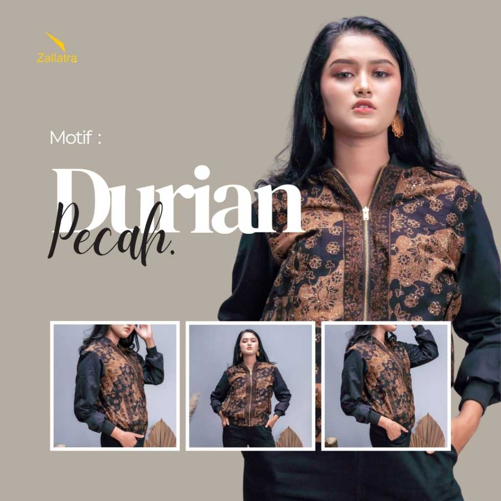 Jaket Bomber Batik Asli Jambi Berkualitas - Zallatra JK20