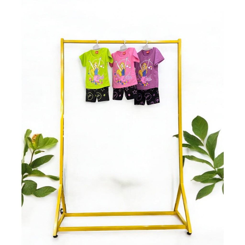 Setelan anak pendek barbie vory/setelan anak perempuan