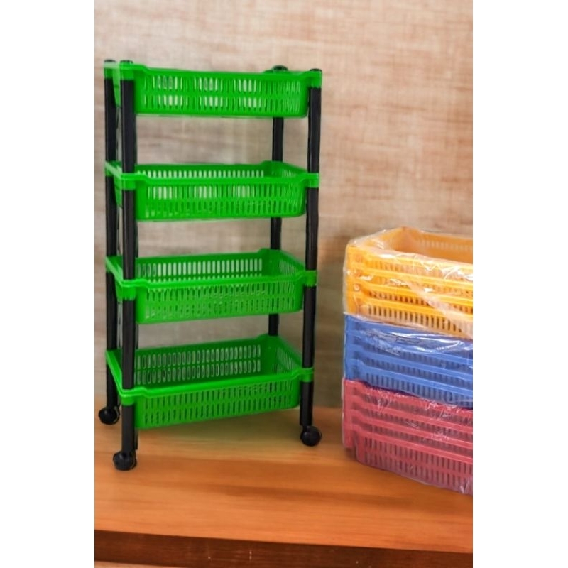 Rak salon GM/ Rak serbaguna plastik/ Rak segi 4 tingkat