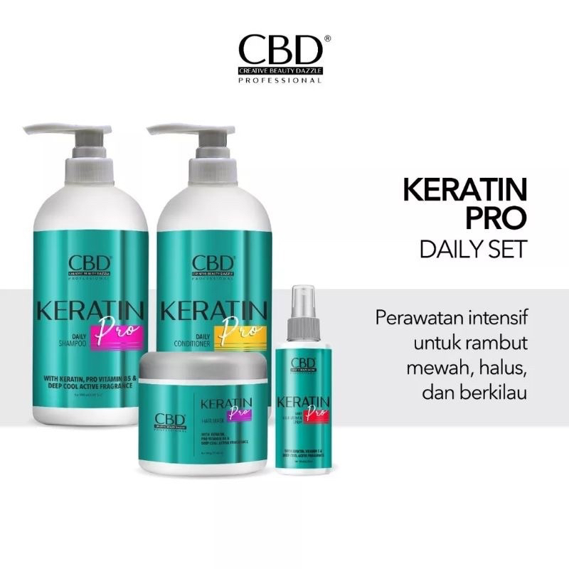 CBD KERATIN PRO DAILY HAIR MASK CBD HIJAU MASKER RAMBUT KERATIN / CBD ORIGINAL 1000%