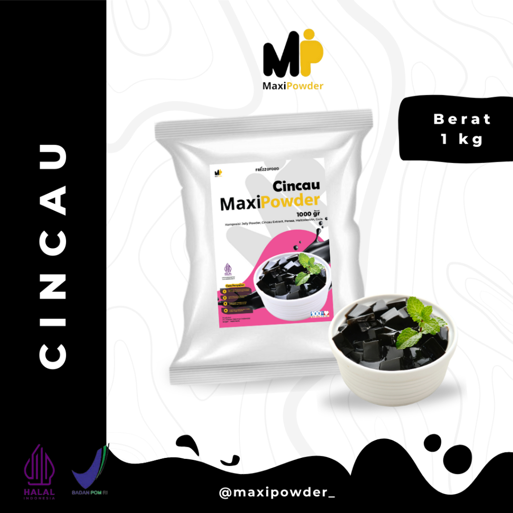 

Cincau Hitam 1kg / Bubuk Cincau Termurah / Toping Cincau / MaxiPowder