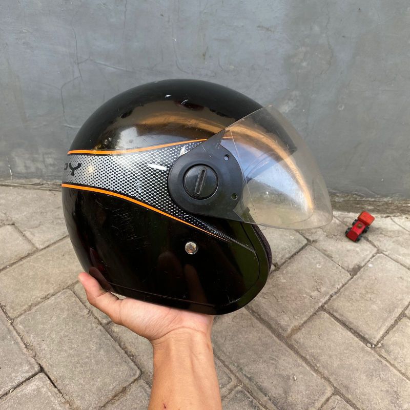 helm scoopy putih original second helm scoopy hitam