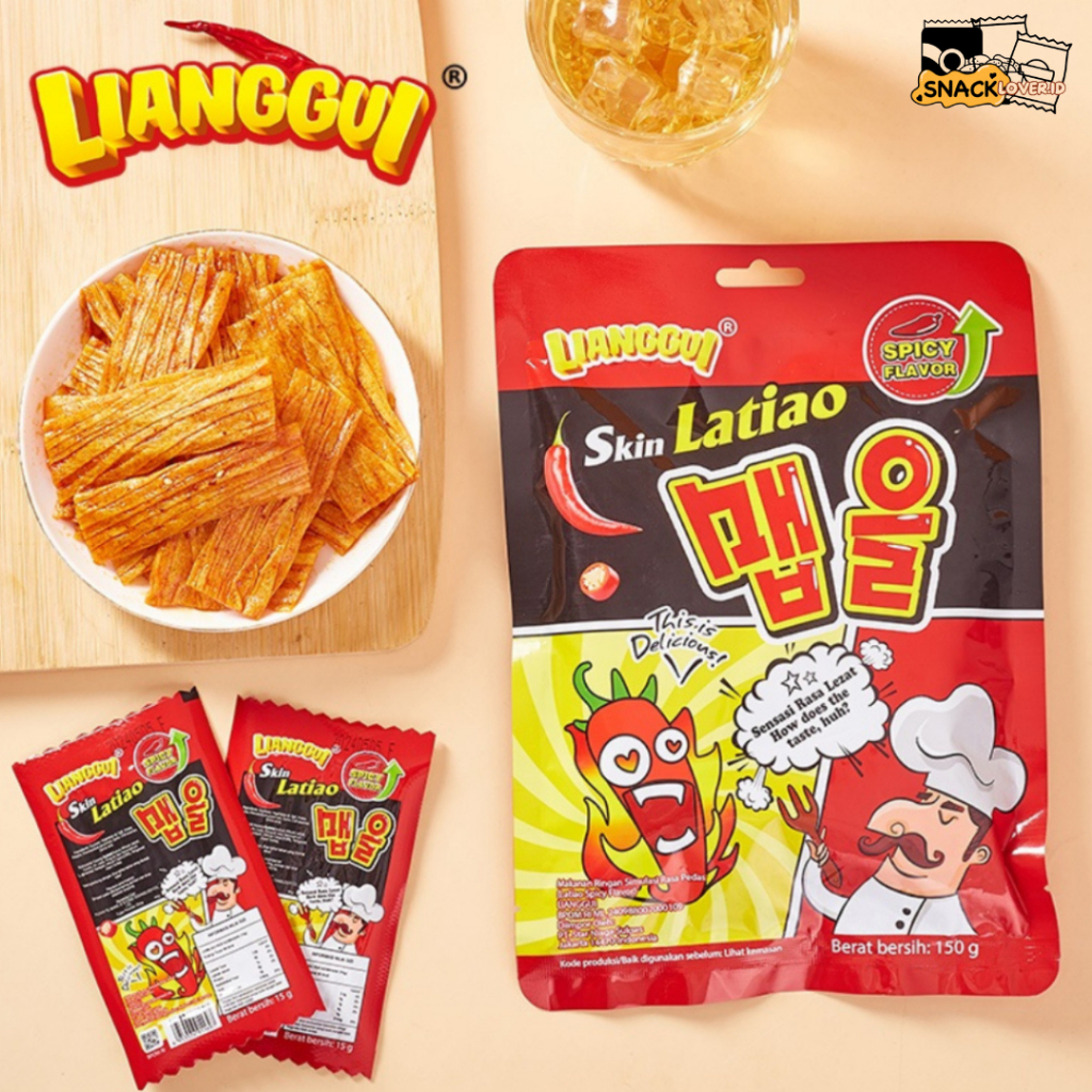 

Lianggui Snack Premium Skin Latiao Halal Cemilan Snack Import Rasa Pedas Manis Makanan Ringan