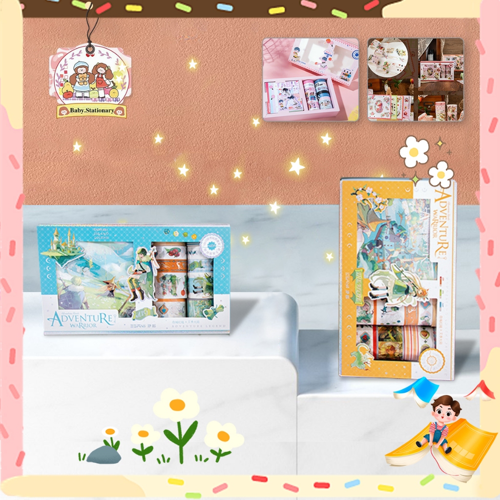 

Stiker Premium Washi Karakter tape set Gift Package tape Set Note DiY Scrapbook dan Jurnal Stationery