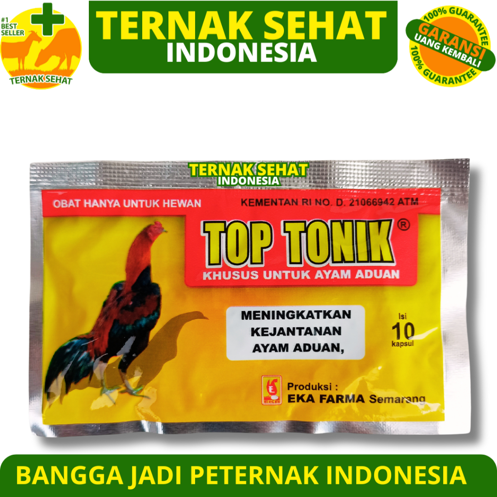 TOP TONIK 10 KAPSUL EKA FARMA Top Tonic Meningkatkan Kejantanan Ayam Aduan lIke Super Top Vit Top - 