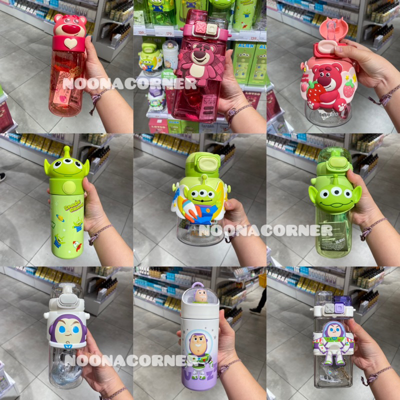 Miniso x Disney 🆕 Tumbler / Botol Minum Disney Toy Story Lotso , Buzz Lightyear , Aliens Collections