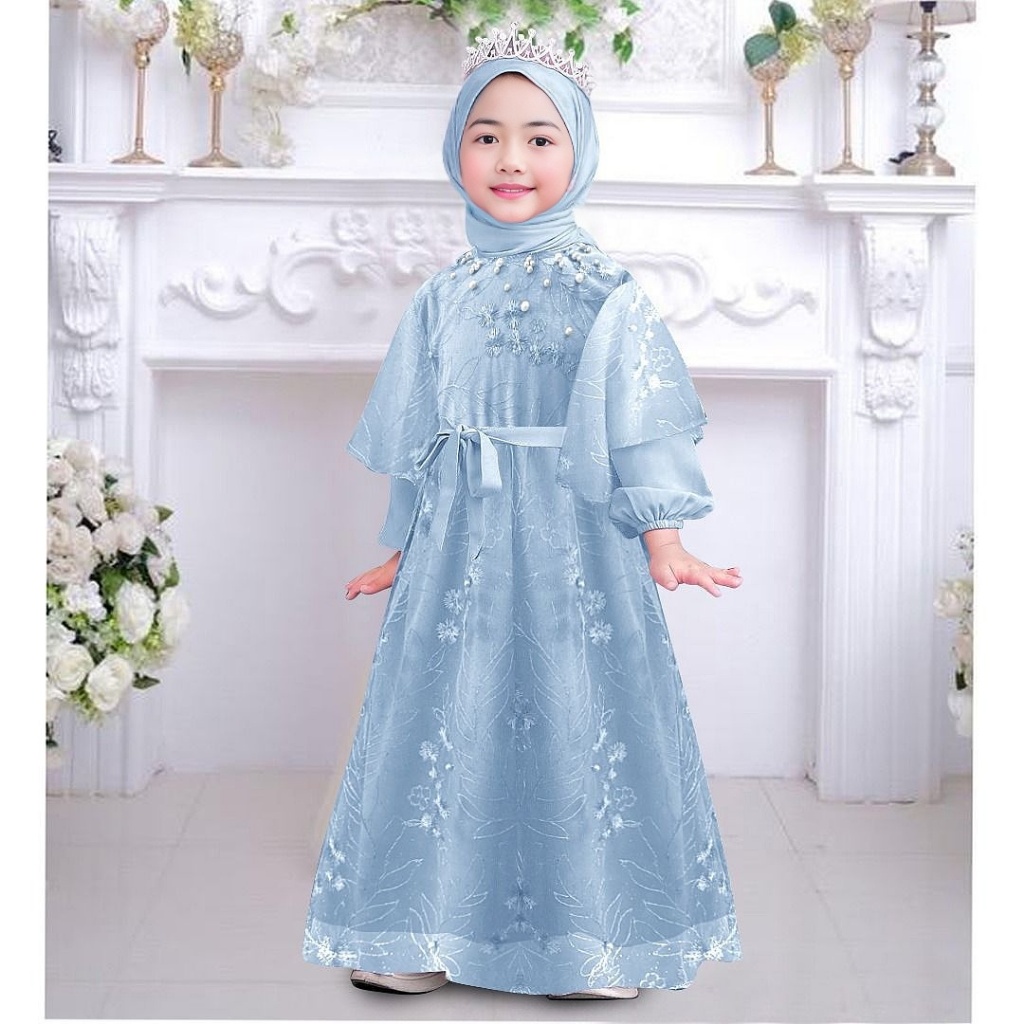 Dress Yansi Kids (3-5Tahun)(6-8Tahun)(9-11Tahun) Gamis Anak Perempuan / Baju Pesta Anak Perempuan /
