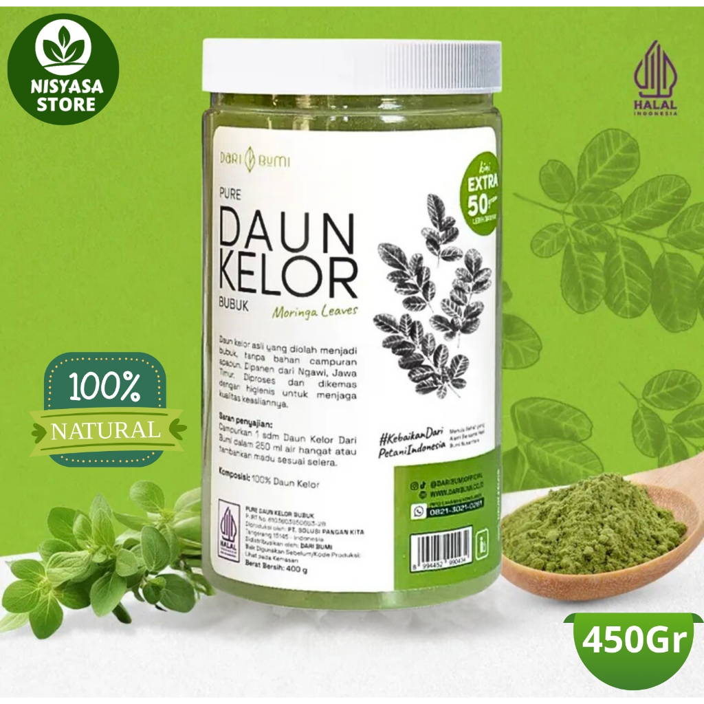 

Dari Bumi Daun Kelor Moringa Bubuk Premium Pure Organic 450gram