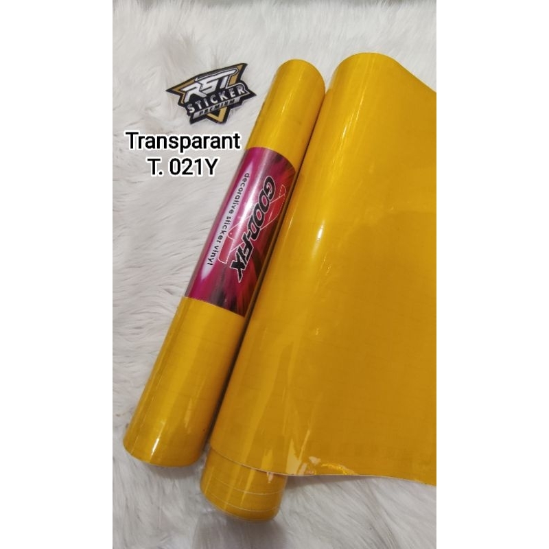 Skotlet kuning transparan sticker kuning transparan merk Good fix