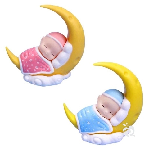 Baby Moon Pink Blue Figure Set isi 2 Mainan Boneka Bayi Miniatur Topper FG725