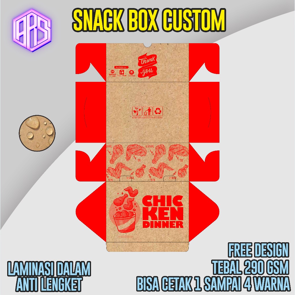 Dus snack Box Custom Kotak Kue Kotak Fried Chicken Singkong Keju