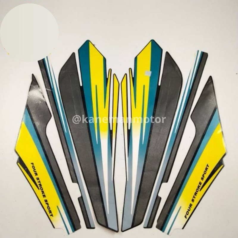 Striping GL Pro Max 1994 biru kuning | sticker lis list motor honda gl pro max 94