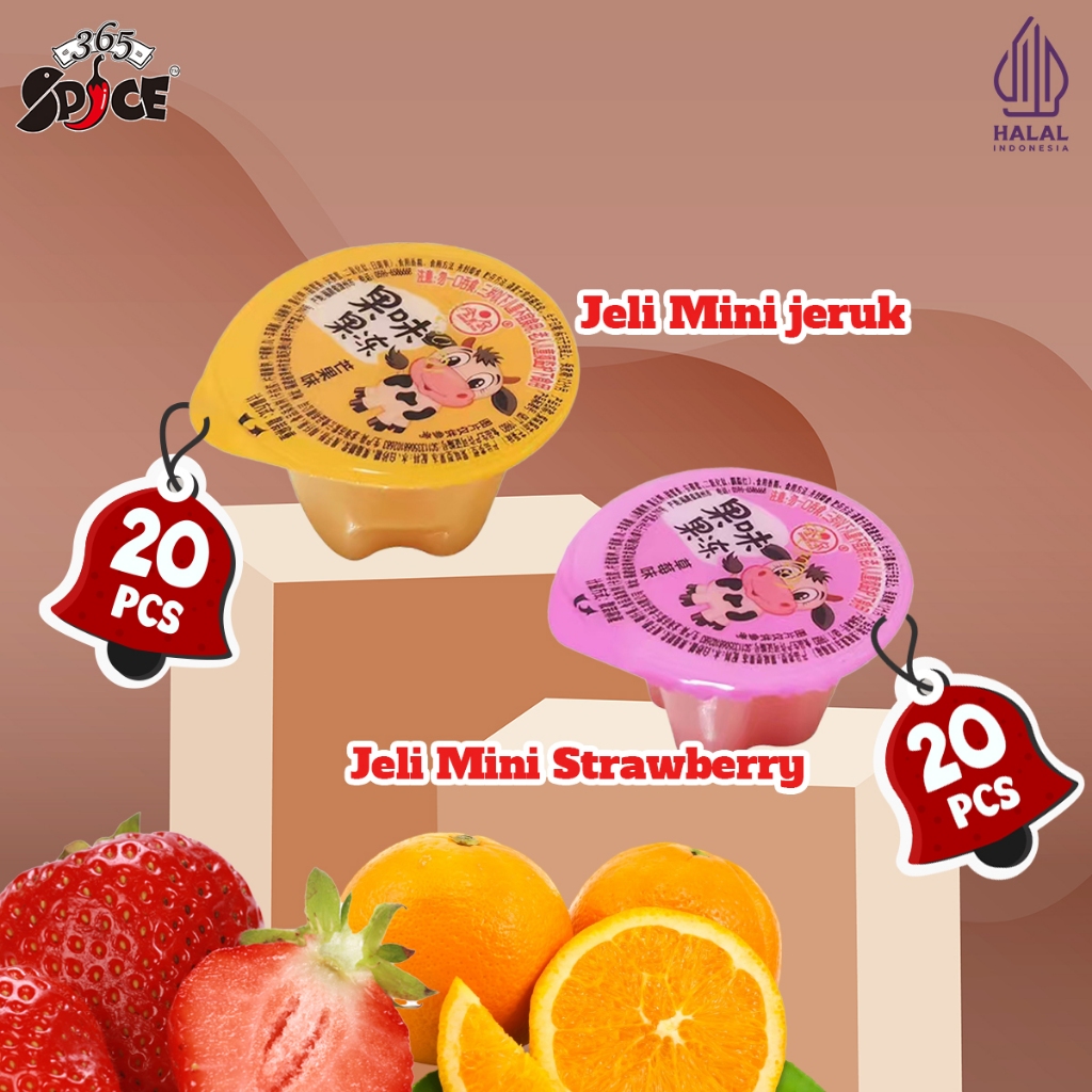 

Fruity Jelly [ 17g X 40pcs ] Jeli Rasa Buah Stroberi , Mangga / Mango Pudding 365Spices