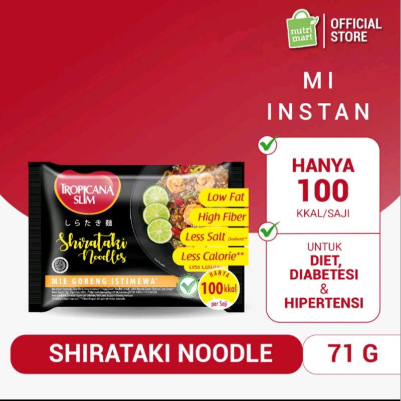 

Tropicana Slim Shirataki Noodle 71 Gr - Mie Goreng Sehat