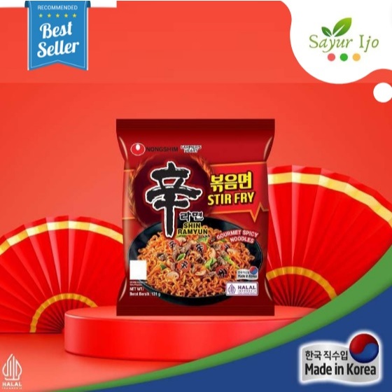 

NONGSHIM Shin Ramyun STIR FRY 131 Gram / Pack Mi Gourmet Spicy Korean Noodles Mie Goreng Pedas Instant HALAL