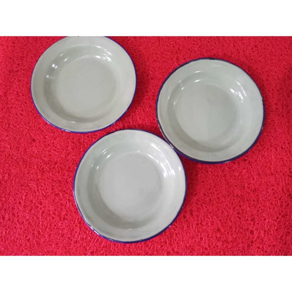 Piring Seng 14 Polos Dec / Piring Polos Seng ukuran 14cm / Piring Jadul Polos 1/2LSN 6PCS