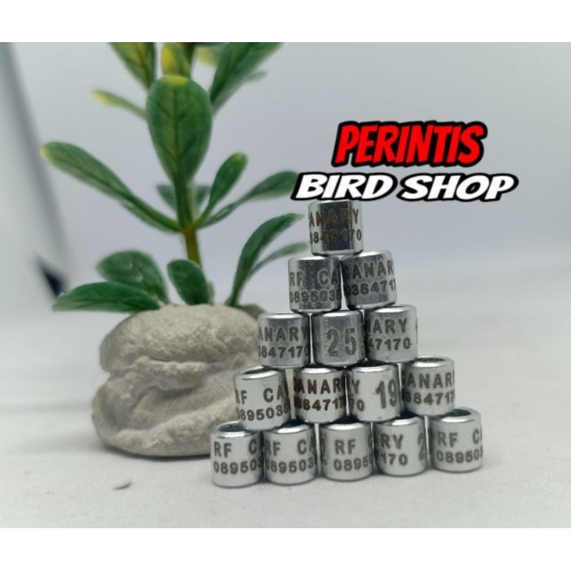 RING KENARI MURAI PERKUTUT MERPATI MODEL LASER WARNA SILVER  BISA REQUEST NAMA NO HP NO URUT DLL