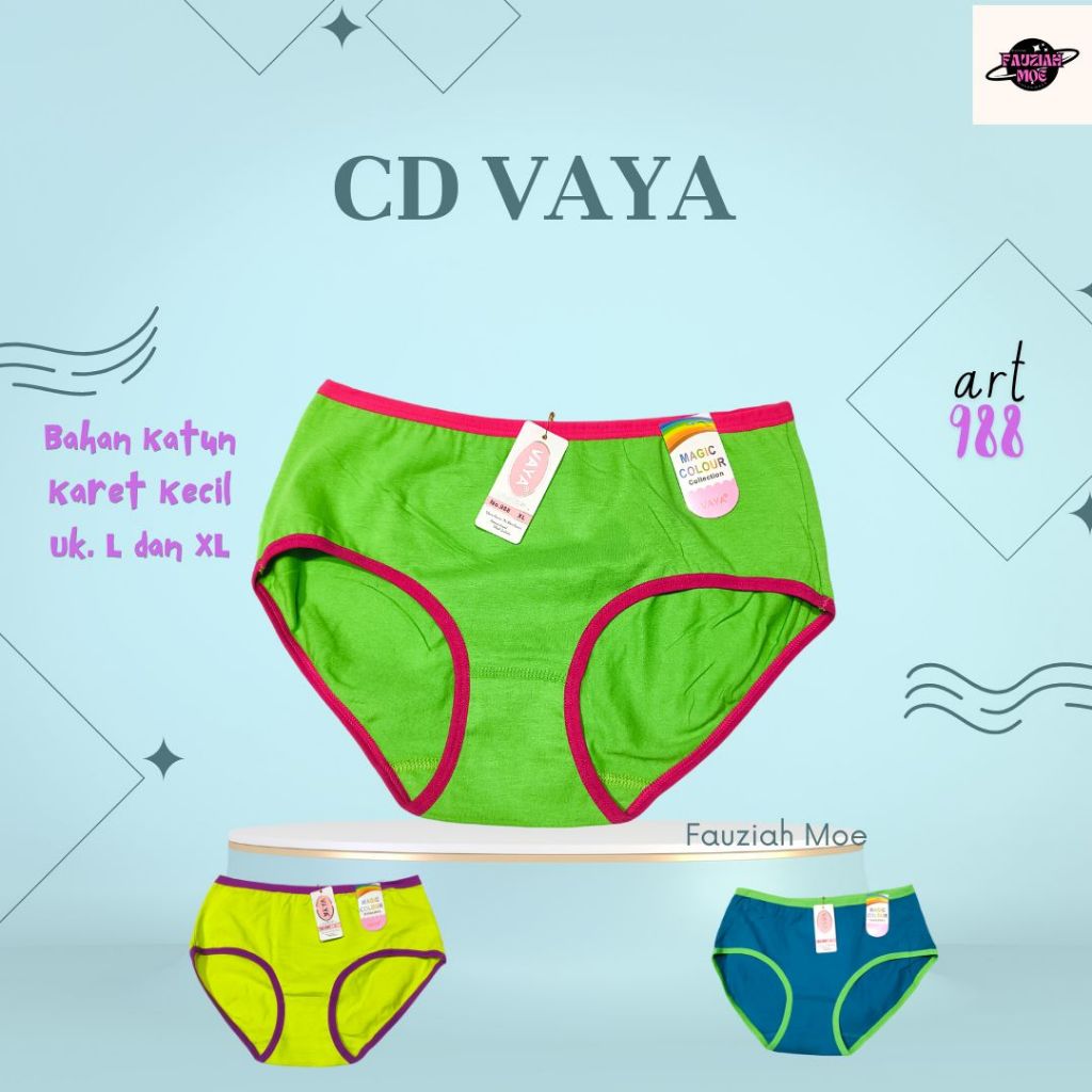 Celana Dalan VAYA 988 Celana Dalam Wanita Bahan Katun Rainbow Series {Fauziah Moe}