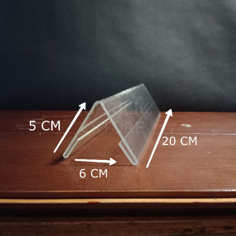 

Papan nama meja Akrilik 5 x 20 cm Model segitiga 2 sisi