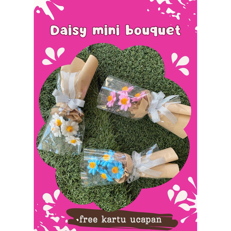 buket mini | buket bunga palsu | buket bunga daisy vintage
