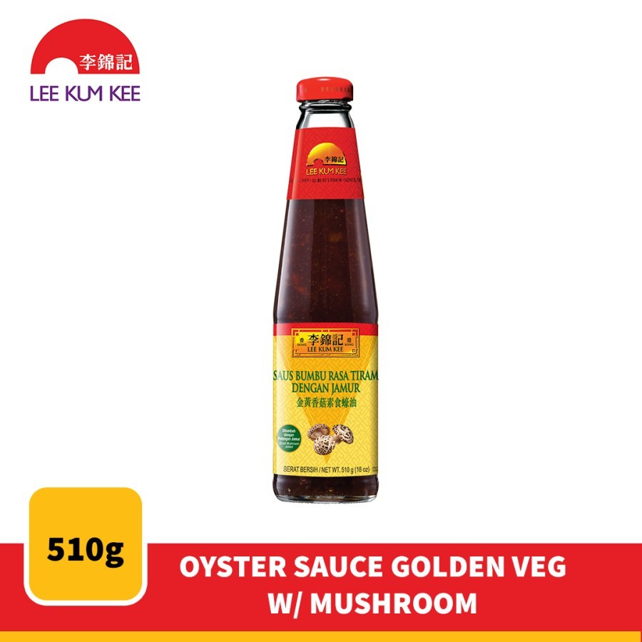 

Lee Kum Kee Oyster Sauce with Mushroom Saus Tiram Golden Vegetarian Jamur 510 Gr Botol 510Gr