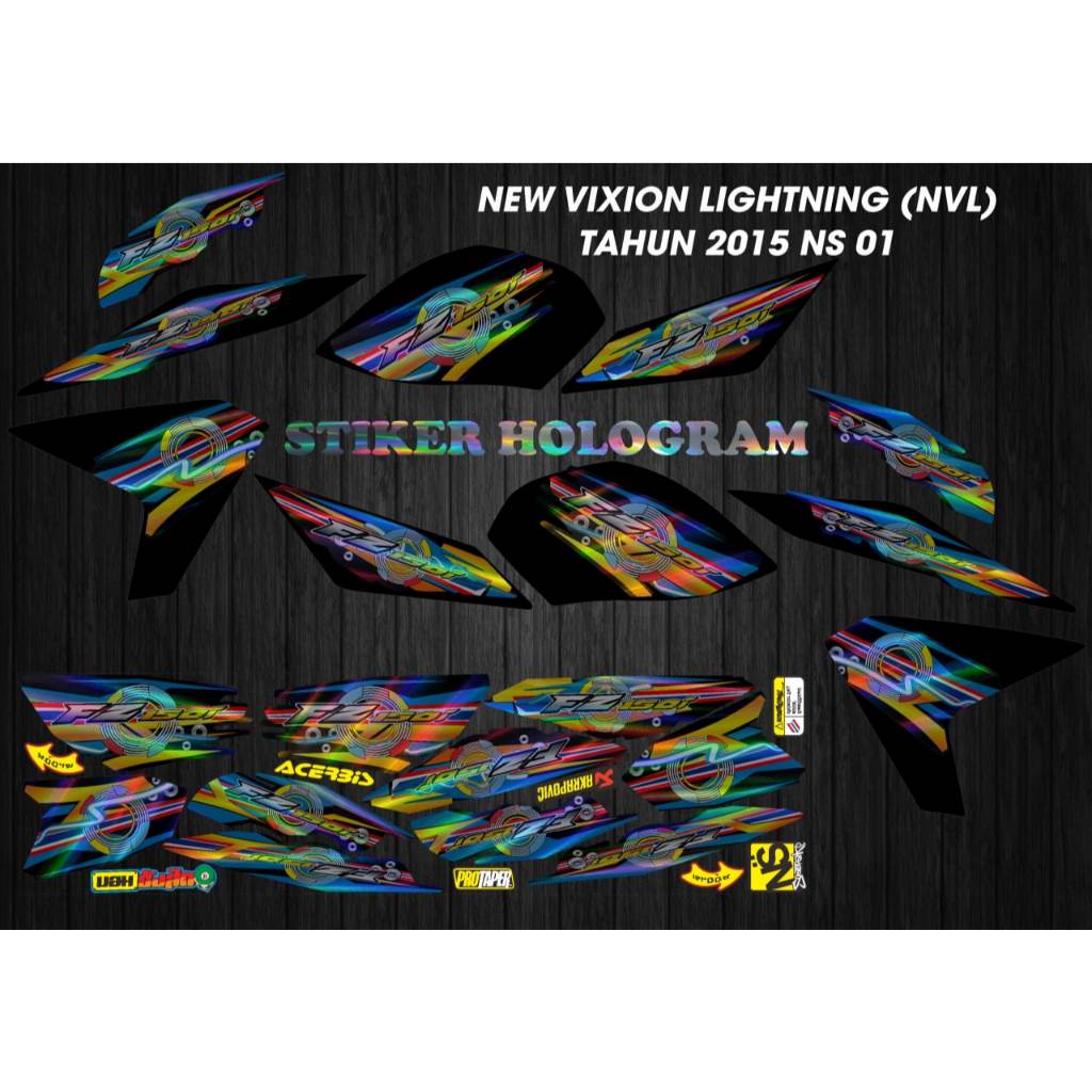 HOLOGRAM STIKER STRIPING LIST VARIASI YAMAHA NEW VIXION LIGHTNING NVL GRAFIS NS001