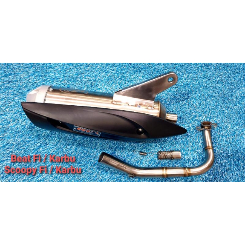 Knalpot Starbok standar bobok RC3 Honda beat scoopy karbu dan Fi Old Tipe pro ss full stainless + db