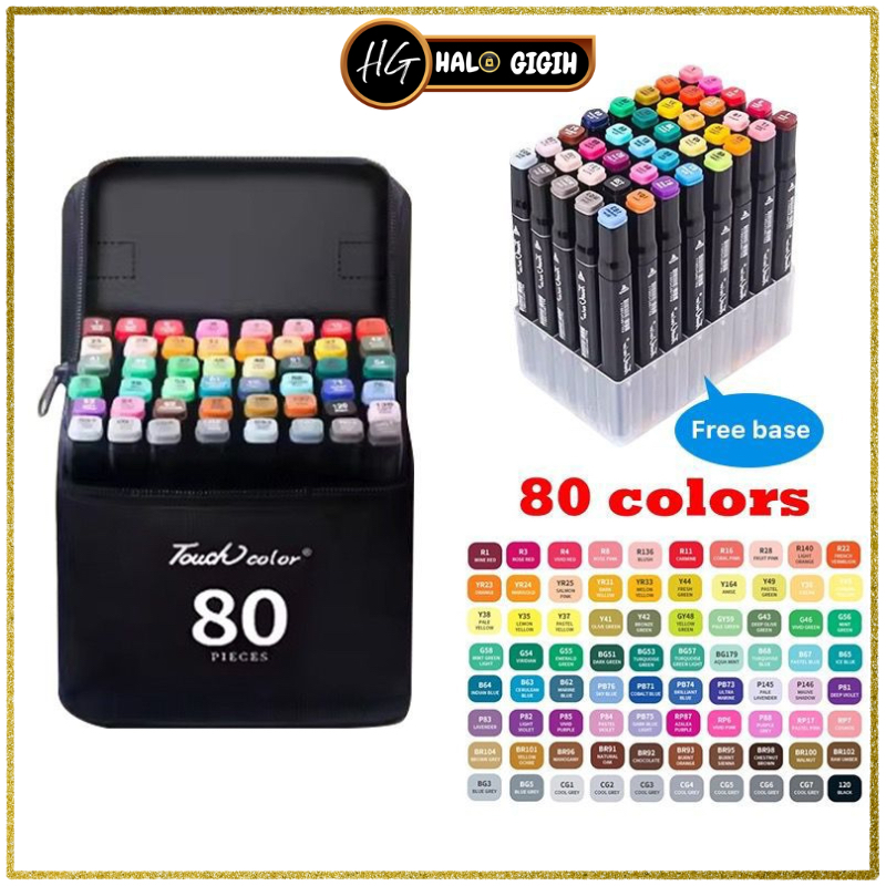 

Spidol Warna Warni 1 Set Sketch Marker 2 Tip Touch Marker 48/60/80 Warna