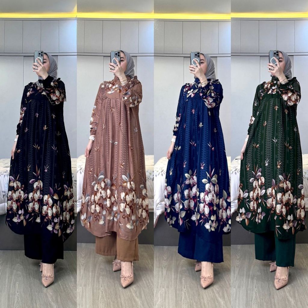 SET TUNIK JENITA NEW BEST SELLER SETELAN TUNIK VIRAL SET WANITA TERLARIS KEKINIAN