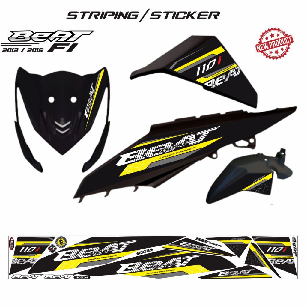 STRIPING STIKER VARIASI HONDA BEAT FI 2013 - 2015/ STIKER BEAT