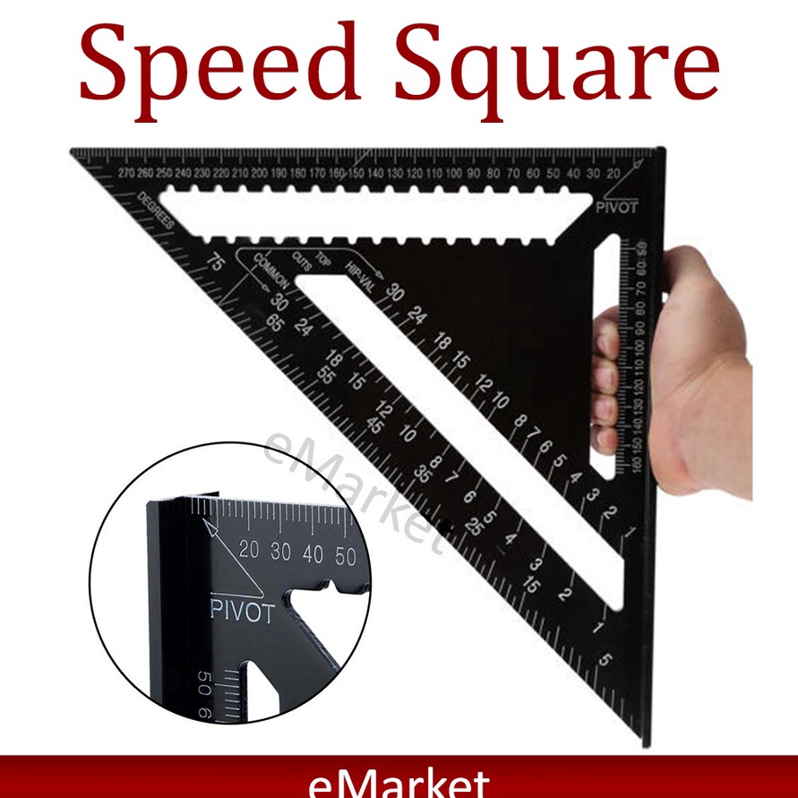 

SPESIAL Speed Square Aluminium Penggaris Siku Sudut Segitiga Right Angle Kayu