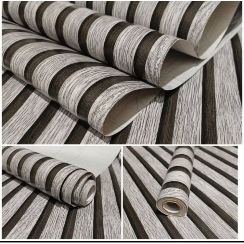 Wallpaper Sticker Dinding Motif Kayu Triplek Mewah