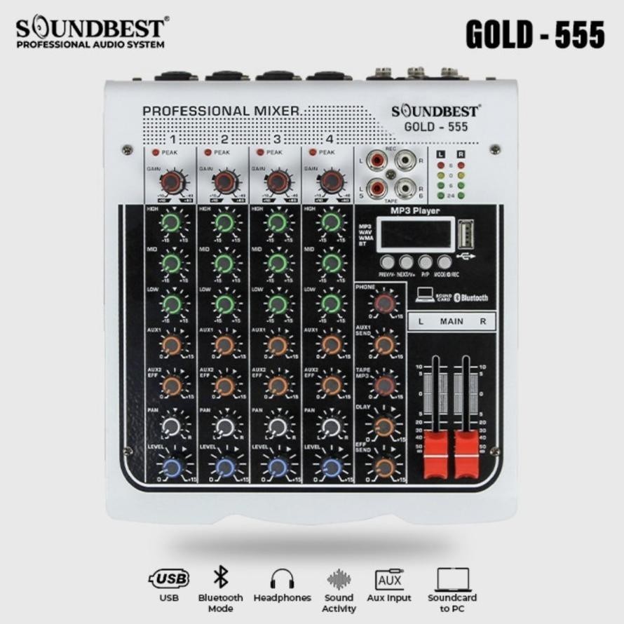 Mixer 4 Channel bluetooth Soundbest GOLD 555 GOLD555