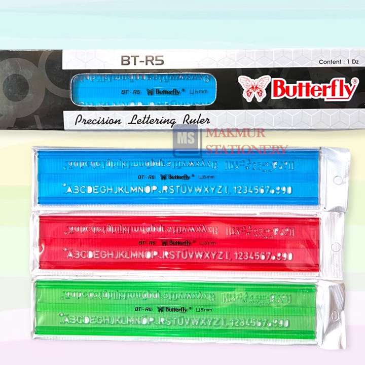 

RAIH DISKON Penggaris PlastikMistar Plastik Huruf Butterfly BT R5