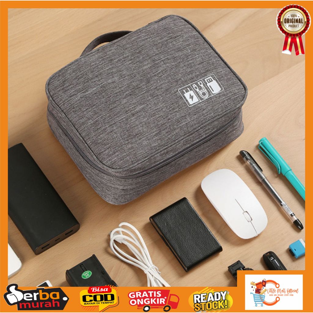 Little Mall TAS ORGANIZER TRAVEL CABLE GADGET ORGANIZER TAS TRAVEL CHARGER HP POUCH MULTIFUNGSI