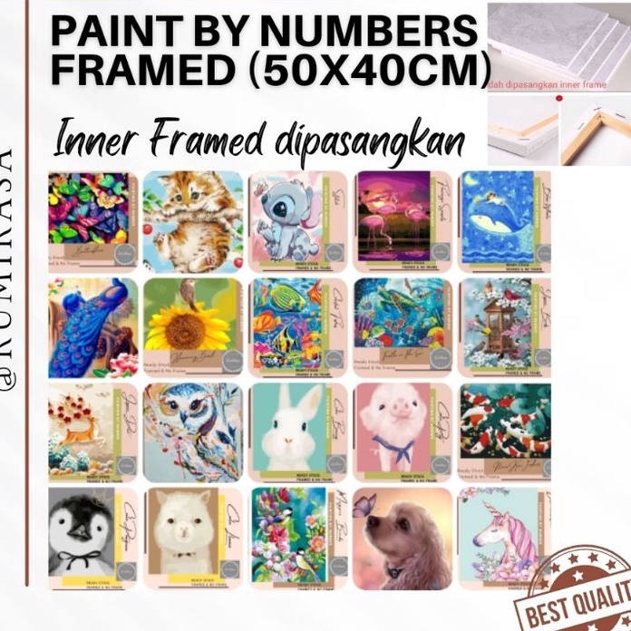 

NEW PROMO DIY FRAMED paint by numbers 5x4 cm kerajinan tangan lukisan Animal Series