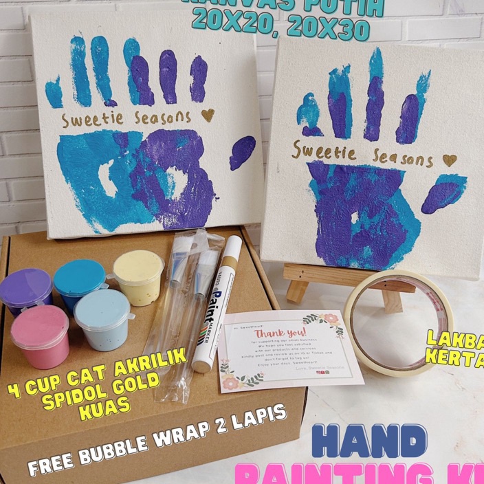 

SPESIAL DISKON DIY Hand Painting Kit Canvas Putih By Sweetie Seasons Kanvas Cap Tangan Couple Canvas Lukis