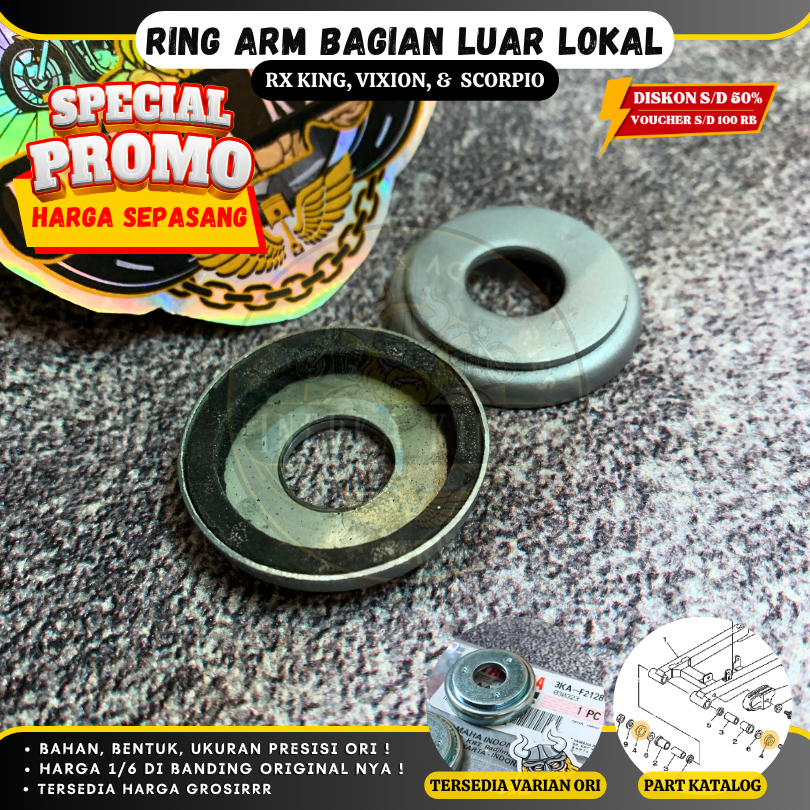 Ring Seal Sil Cover Thrust Tutup Bosh Mangkok Swing Arm Set Rx King Vixion Scorpio Astrea