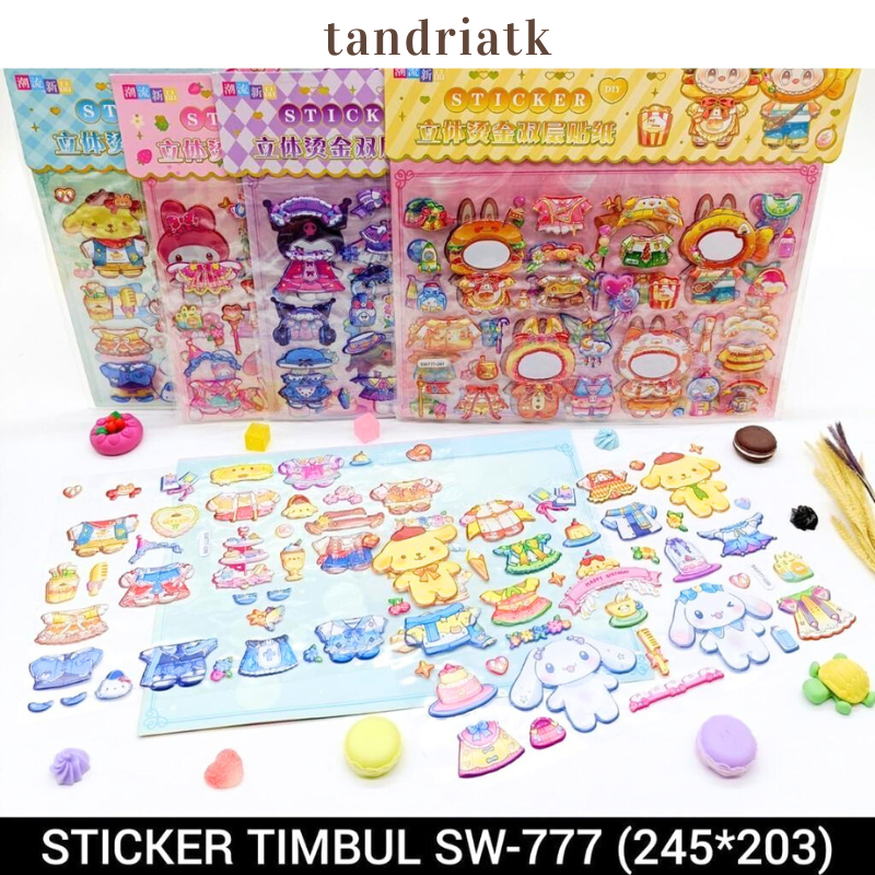 

Stiker 3D DIY Fashion Ganti Baju SNR Sticker Dressing Up SW-777 Labubu Kuromoi Melodi Cinamon