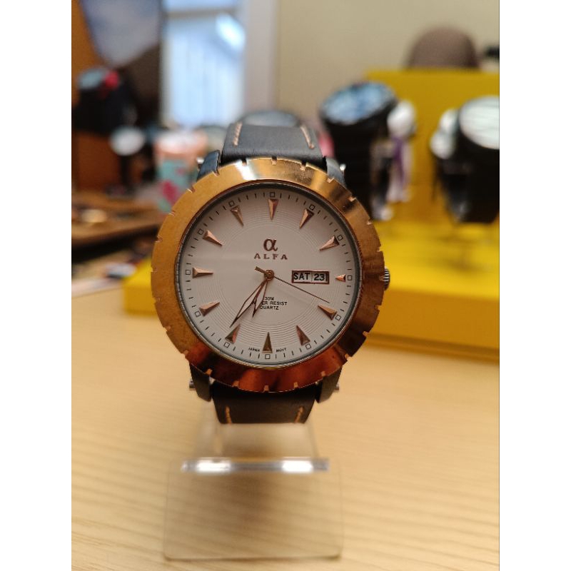 Jam tangan PRIA ALFA kulit 3833M ORIGINAL 1000%