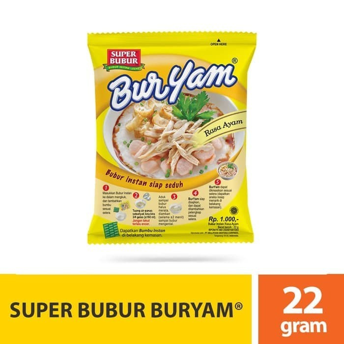 

1 Renceng Super Bubur Buryam isi 10 Pcs X 22 Gr